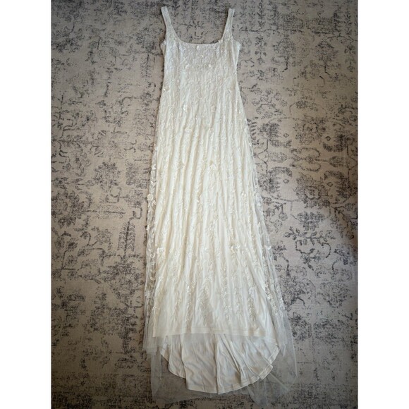 Lulus Extraordinary Glamour 3D Floral Beaded Backless Maxi Wedding Dress Size XS - Picture 4 of 11